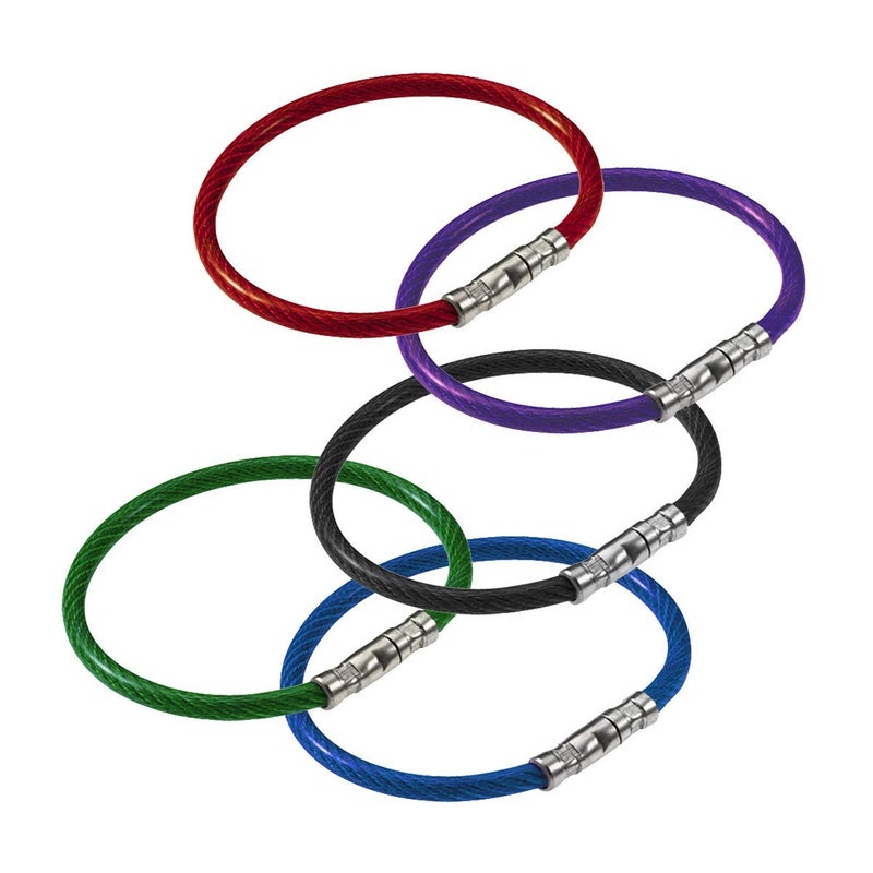 Lucky Line 5â€ Twisty Lock Key Ring, Flexible Nylon Coated Steel Wire Loop, Corrosion-Resistant and Durable, 5 Pack, Assorted Colors (8110005) - Image 1